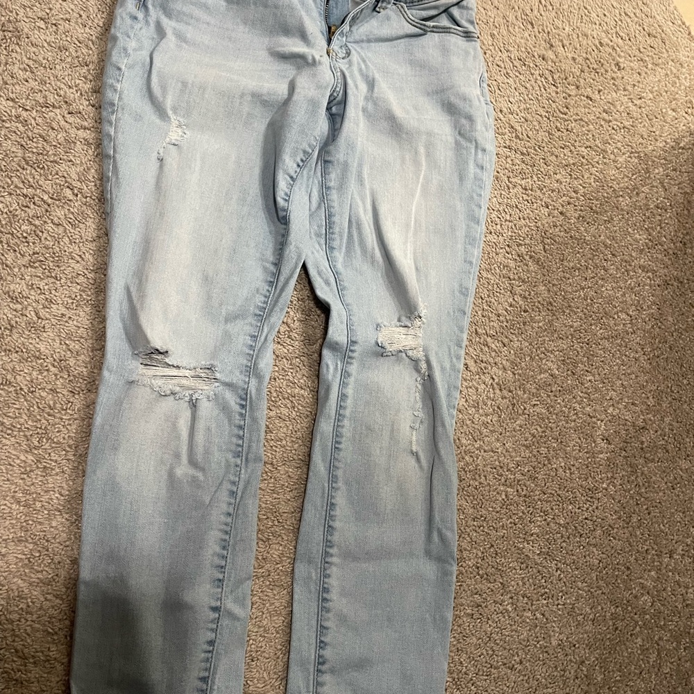Universal Thread Blue Skinny Jeans with Distressed Details